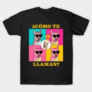 Como Te Llamas, Llama Funny Spanish Teacher Spanish Student T-Shirt